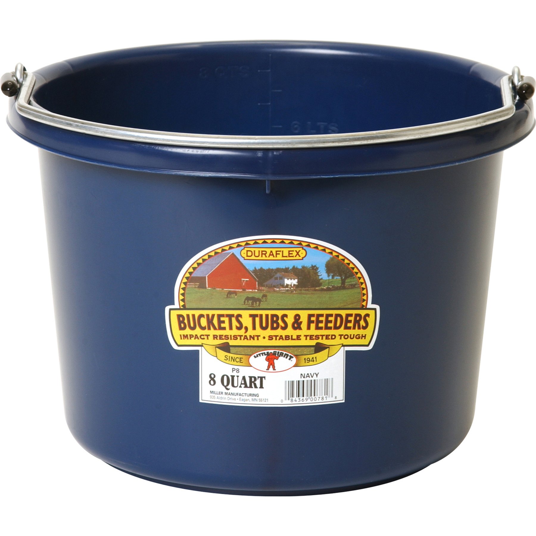 Little Giant Plastic Bucket, 8-qt, Navy