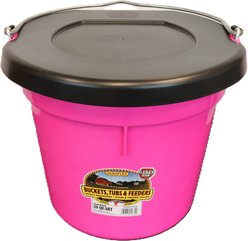 Little Giant Plastic Lid Flat Back Bucket, 20-qt