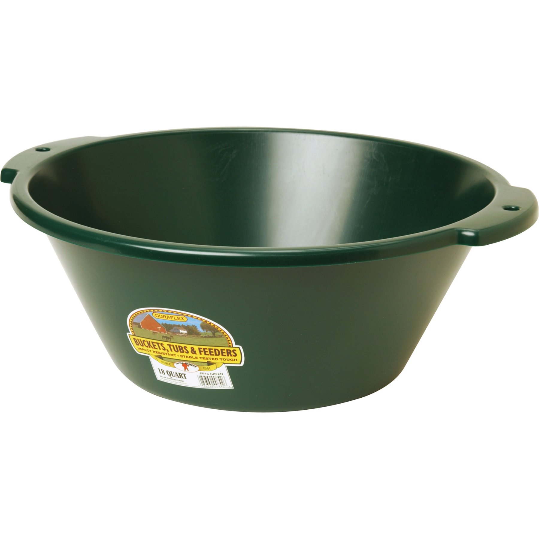 Little Giant Plastic Pan Cattle Feeder, 18-qt, Green