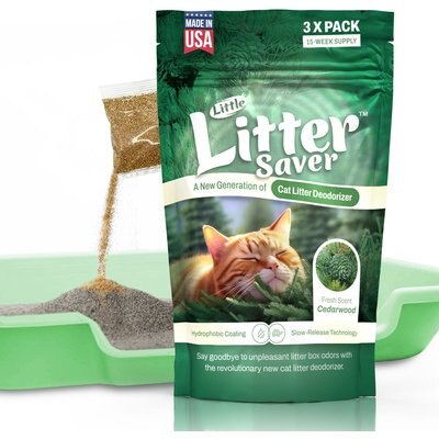 Little Litter Savers Little Litter Savers Natural Fresh Scent Cedarwood Cat Litter Deodorizer, 1-oz bag, 3 count