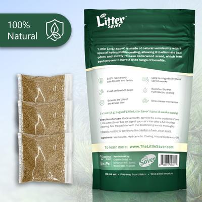 Show full view: Little Litter Savers Natural Fresh Scent Cedarwood Cat Litter Deodorizer, 1-oz bag, 3 count slide 2 of 8