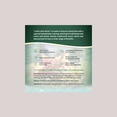 Show full view: Little Litter Savers Natural Fresh Scent Cedarwood Cat Litter Deodorizer, 1-oz bag, 3 count slide 6 of 8