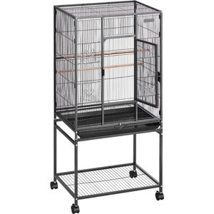 Little Pals 53.9-in Wrought Iron Parrot Cage, Black