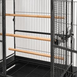 Little Pals Open Top Parrot Cage with Rolling Stand & Slide-Out Tray, Black, 46.41-lb slide 2 of 9