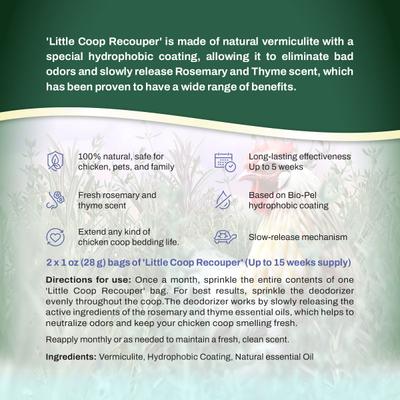 Show full view: Little Savers Little Coop Recouper Chicken Coop Deodorizer, Fresh Scent Rosemary Thyme, 2-oz bag slide 6 of 7