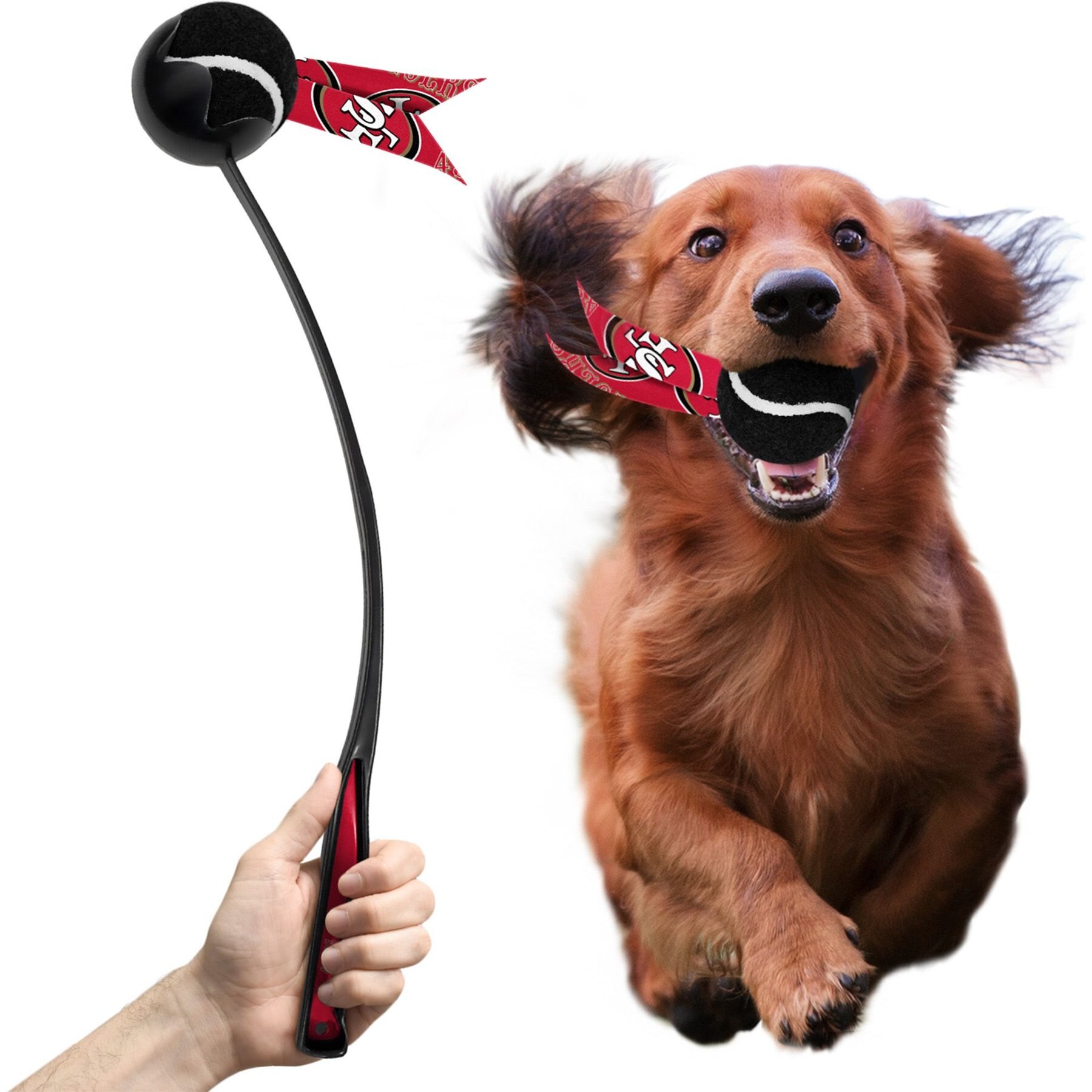 Littlearth Ball Launcher Dog Toy, San Francisco 49ers