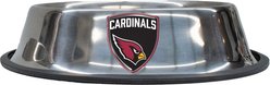 Littlearth Everyday Non-Skid Stainless Steel Dog & Cat Bowl, Arizona Cardinals, Large: 4-cup