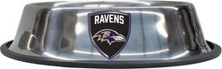Littlearth Everyday Non-Skid Stainless Steel Dog & Cat Bowl, Baltimore Ravens, Large: 4-cup