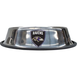 Littlearth Everyday Non-Skid Stainless Steel Dog & Cat Bowl, Baltimore Ravens, Small: 1-cup