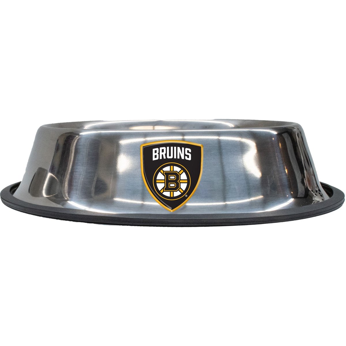 Littlearth NHL Everyday Non-Skid Stainless Steel Dog & Cat Bowl, Boston Bruins, Small: 1-cup