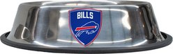 Littlearth Everyday Non-Skid Stainless Steel Dog & Cat Bowl, Buffalo Bills, Large: 4-cup