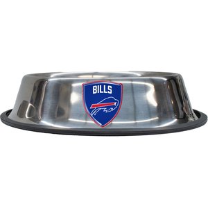 Littlearth Everyday Non-Skid Stainless Steel Dog & Cat Bowl, Buffalo Bills, Small: 1-cup