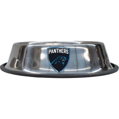 Littlearth Littlearth NFL Everyday Non-Skid Stainless Steel Dog & Cat Bowl, Carolina Panthers, Large: 4-cup