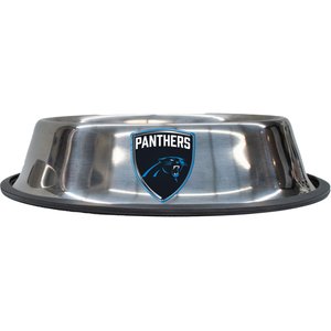 Littlearth Everyday Non-Skid Stainless Steel Dog & Cat Bowl, Carolina Panthers, Small: 1-cup