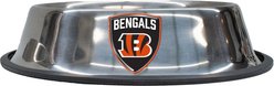 Littlearth Everyday Non-Skid Stainless Steel Dog & Cat Bowl, Cincinnati Bengals, Large: 4-cup
