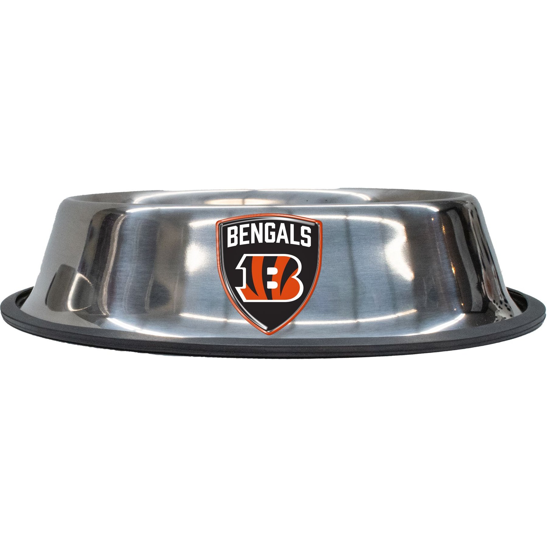 Littlearth NFL Everyday Non-Skid Stainless Steel Dog & Cat Bowl, Cincinnati Bengals, Large: 4-cup