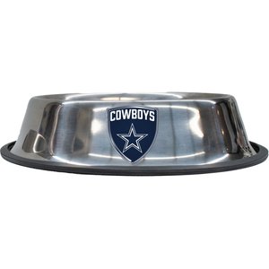 Littlearth Everyday Non-Skid Stainless Steel Dog & Cat Bowl, Dallas Cowboys, Small: 1-cup