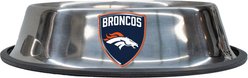 Littlearth Everyday Non-Skid Stainless Steel Dog & Cat Bowl, Denver Broncos, Large: 4-cup