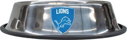 Littlearth Everyday Non-Skid Stainless Steel Dog & Cat Bowl, Detroit Lions, Large: 4-cup