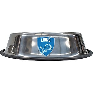 Littlearth Everyday Non-Skid Stainless Steel Dog & Cat Bowl, Detroit Lions, Small: 1-cup