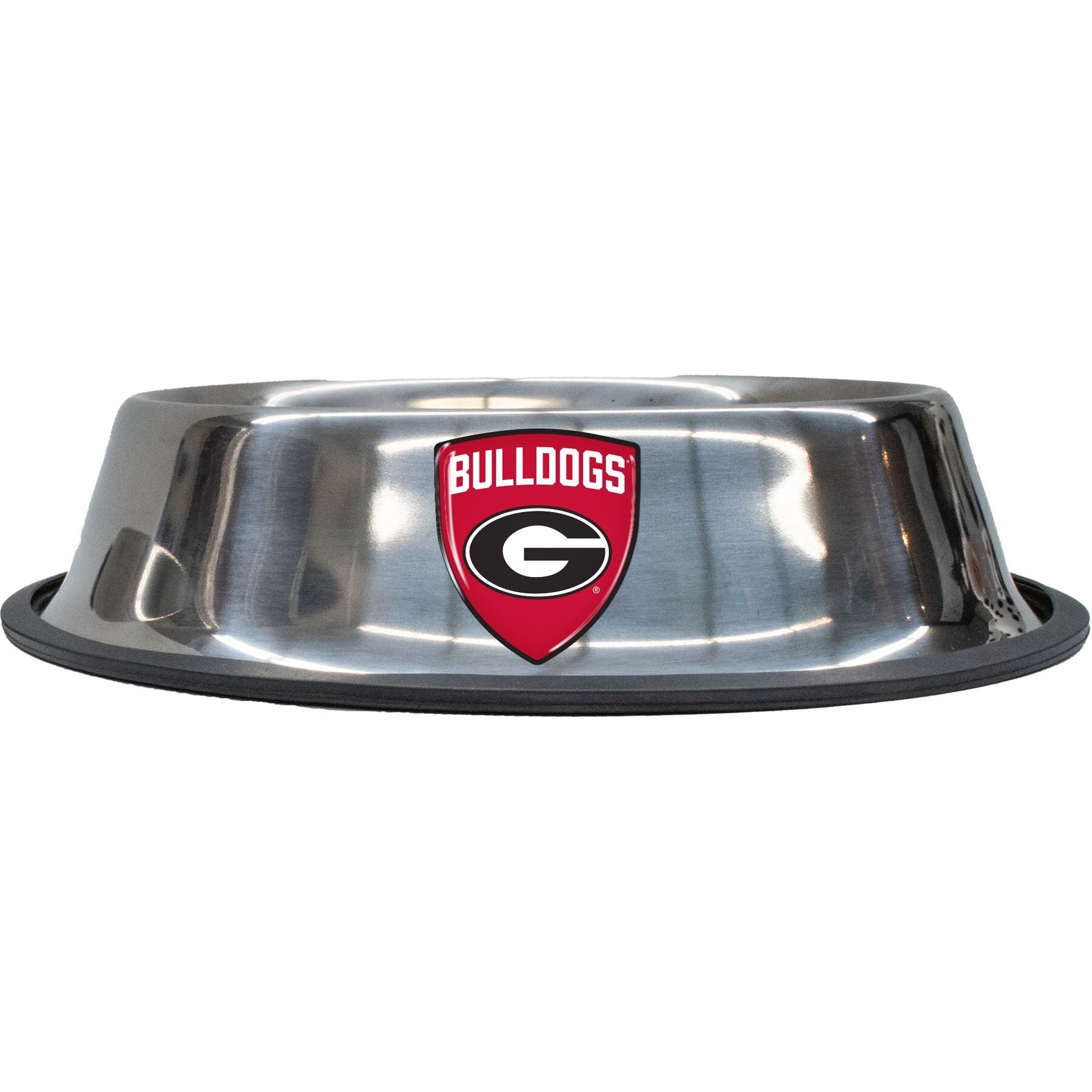 Littlearth NCAA Everyday Non-Skid Stainless Steel Dog & Cat Bowl, Georgia Bulldogs, Large: 4-cup