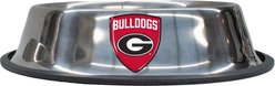 Littlearth Everyday Non-Skid Stainless Steel Dog & Cat Bowl, Georgia Bulldogs, Small: 1-cup