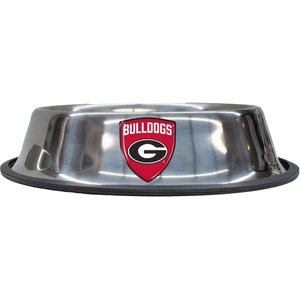 Littlearth Everyday Non-Skid Stainless Steel Dog & Cat Bowl, Georgia Bulldogs, Small: 1-cup