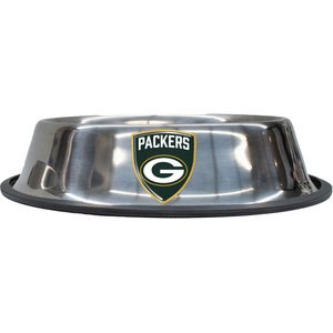 Littlearth Everyday Non-Skid Stainless Steel Dog & Cat Bowl, Green Bay Packers, Small: 1-cup
