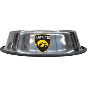 Littlearth Everyday Non-Skid Stainless Steel Dog & Cat Bowl, Iowa Hawkeyes, Large: 4-cup