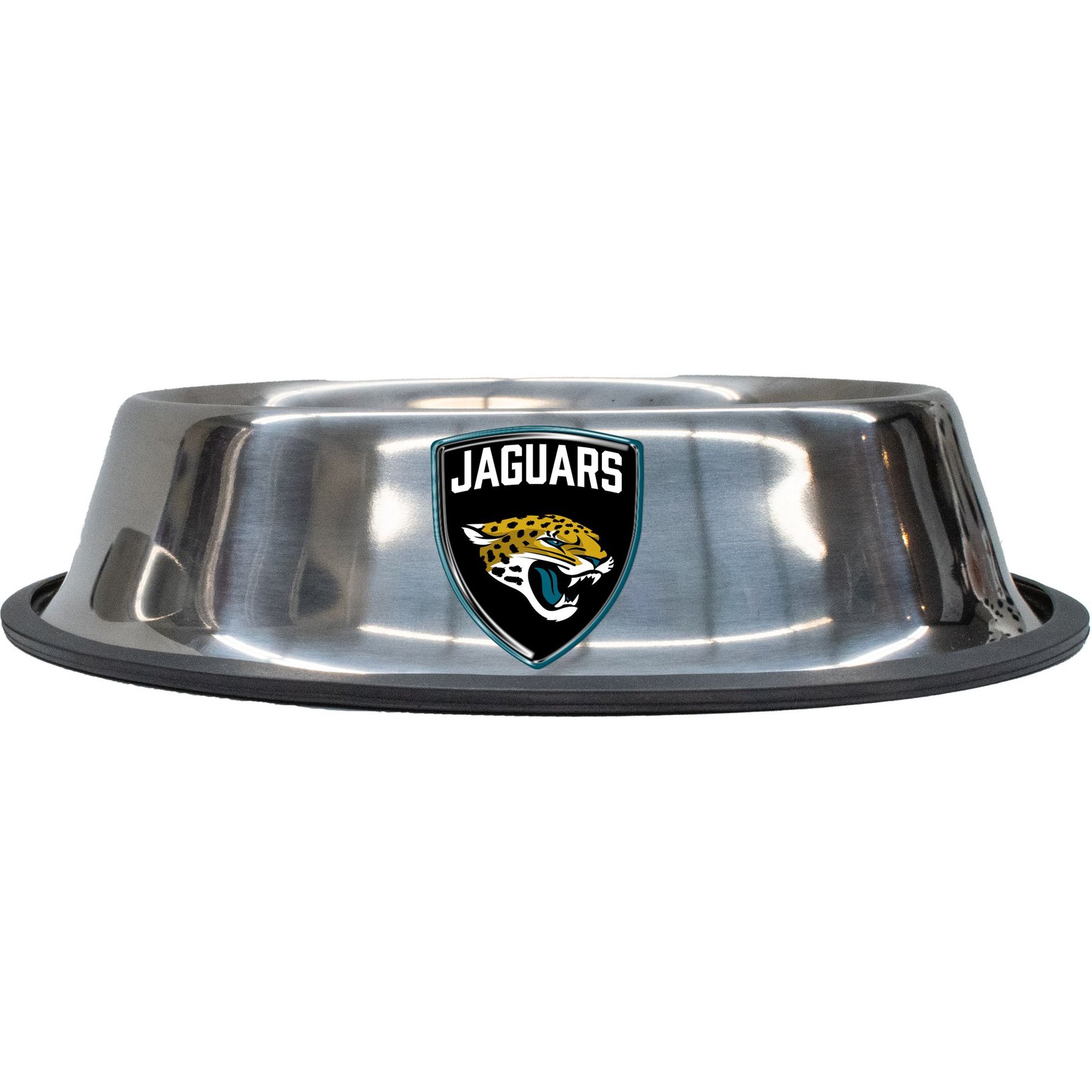 Littlearth NFL Everyday Non-Skid Stainless Steel Dog & Cat Bowl, Jacksonville Jaguars, Large: 4-cup