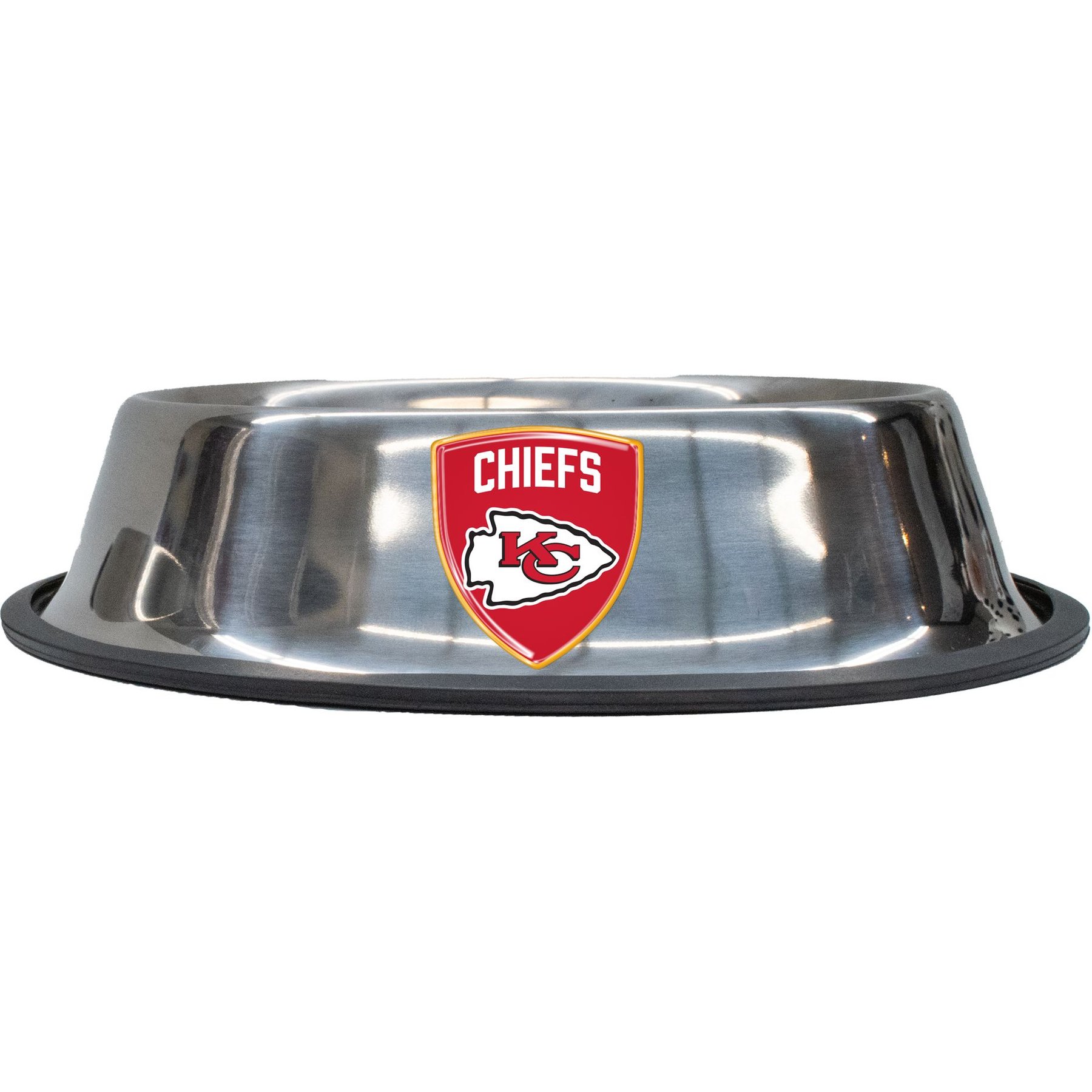 Littlearth NFL Everyday Non-Skid Stainless Steel Dog & Cat Bowl, Kansas City Chiefs, Small: 1-cup