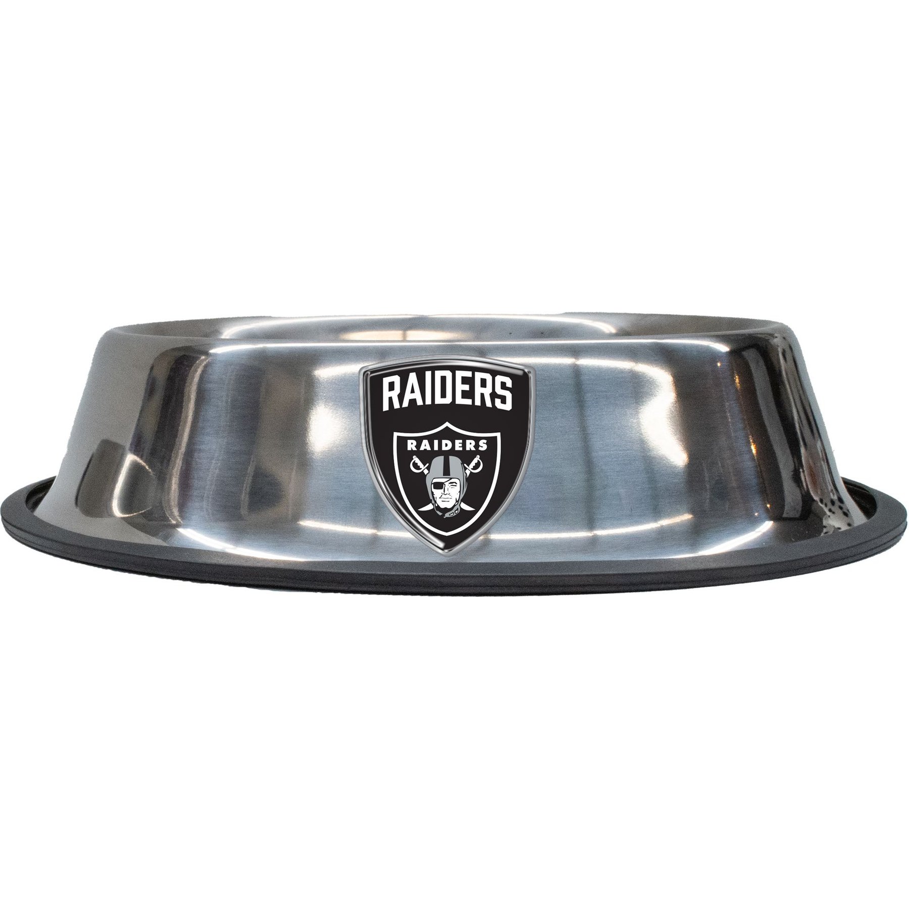 Littlearth NFL Everyday Non-Skid Stainless Steel Dog & Cat Bowl, Las Vegas Raiders, Large: 4-cup