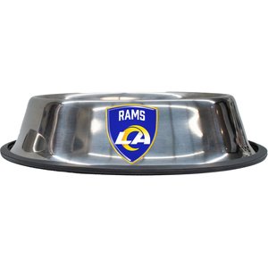 Littlearth Everyday Non-Skid Stainless Steel Dog & Cat Bowl, Los Angeles Rams, Large: 4-cup