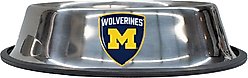 Littlearth Everyday Non-Skid Stainless Steel Dog & Cat Bowl, Michigan Wolverines, Large: 4-cup