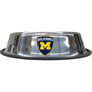 Littlearth Everyday Non-Skid Stainless Steel Dog & Cat Bowl, Michigan Wolverines, Small: 1-cup