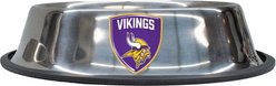 Littlearth Everyday Non-Skid Stainless Steel Dog & Cat Bowl, Minnesota Vikings, Small: 1-cup