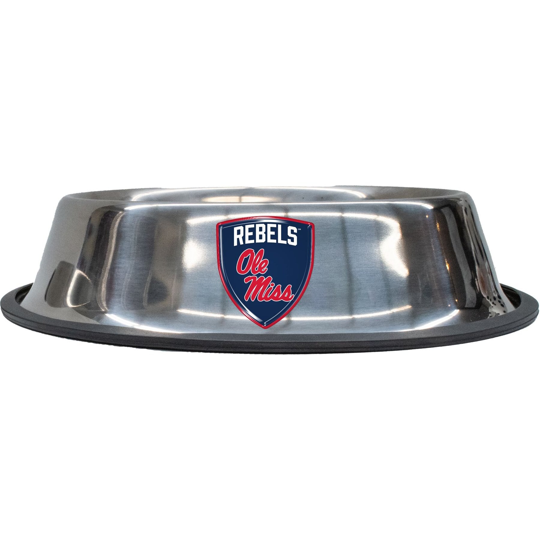 Littlearth NCAA Everyday Non-Skid Stainless Steel Dog & Cat Bowl, Mississippi Ole Miss Rebels, Small: 1-cup