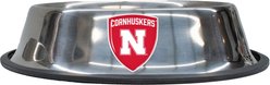 Littlearth NCAA Everyday Non-Skid Stainless Steel Dog & Cat Bowl, Nebraska Cornhuskers, Small: 1-cup