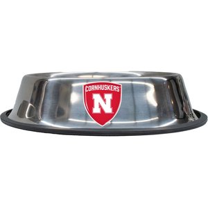 Littlearth Everyday Non-Skid Stainless Steel Dog & Cat Bowl, Nebraska Cornhuskers, Small: 1-cup