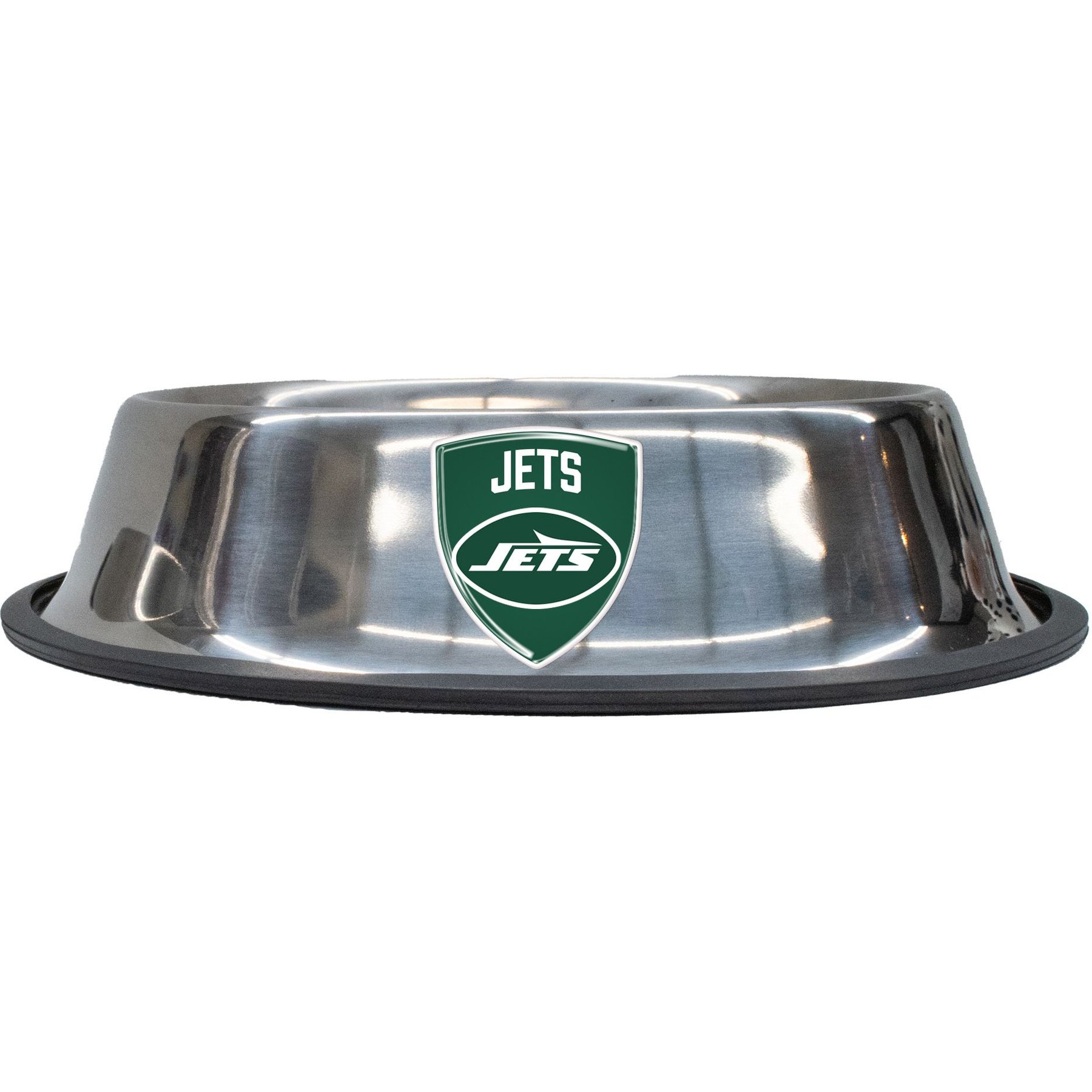 Littlearth NFL Everyday Non-Skid Stainless Steel Dog & Cat Bowl, New York Jets, Large: 4-cup