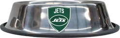 Littlearth Everyday Non-Skid Stainless Steel Dog & Cat Bowl, New York Jets, Small: 1-cup