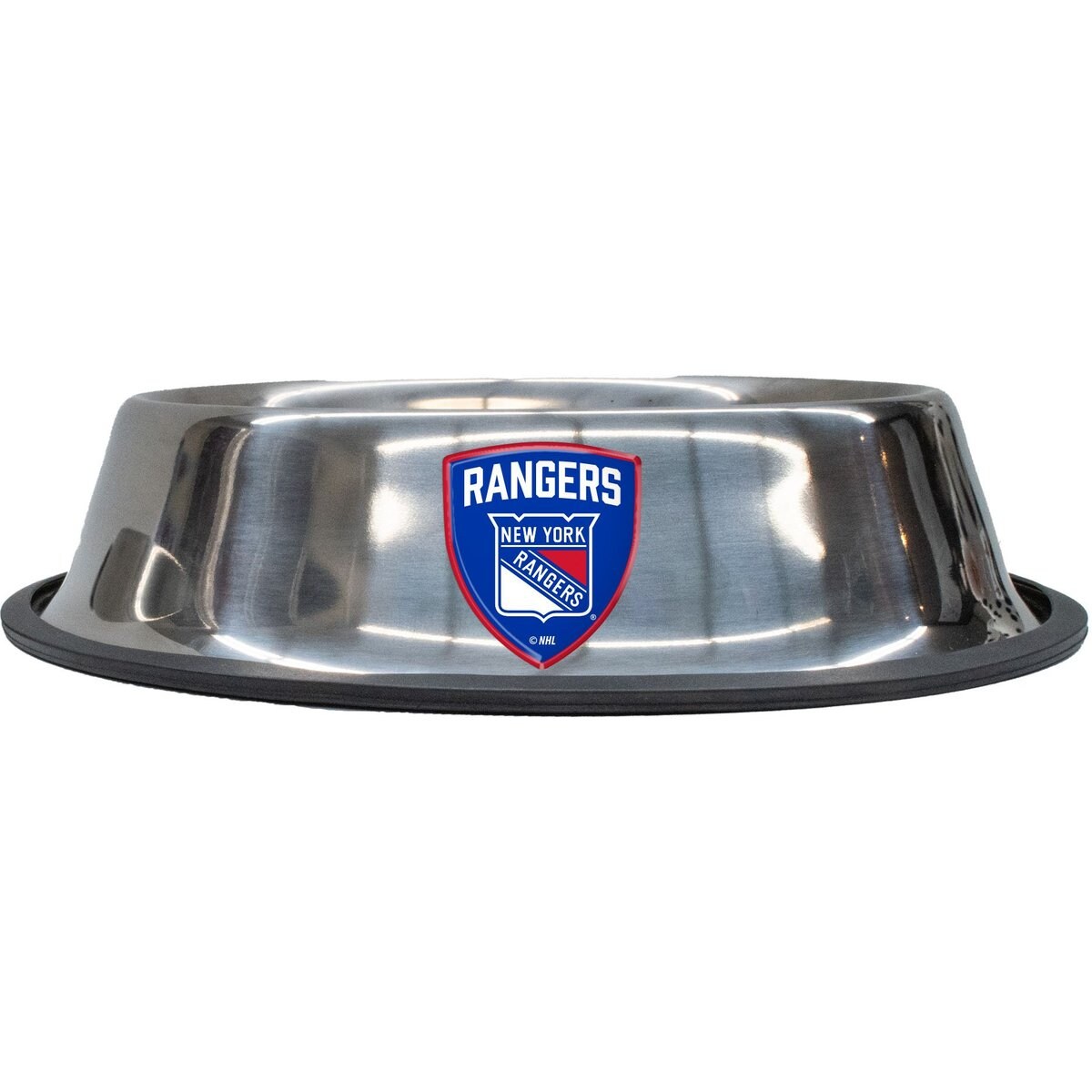 Littlearth NHL Everyday Non-Skid Stainless Steel Dog & Cat Bowl, New York Rangers, Small: 1-cup