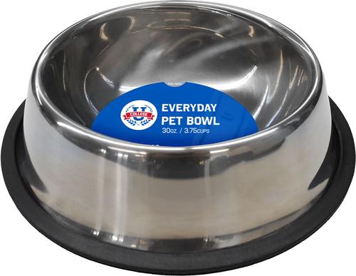 Show full view: Littlearth Everyday Non-Skid Stainless Steel Dog & Cat Bowl, Ohio State Buckeyes, Large: 4-cup slide 5 of 6