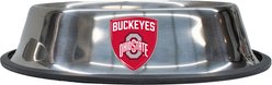 Littlearth NCAA Everyday Non-Skid Stainless Steel Dog & Cat Bowl, Ohio State Buckeyes, Small: 1-cup