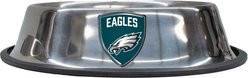 Littlearth NFL Everyday Non-Skid Stainless Steel Dog & Cat Bowl, Philadelphia Eagles, Large: 4-cup