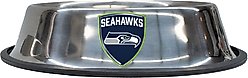 Littlearth Everyday Non-Skid Stainless Steel Dog & Cat Bowl, Seattle Seahawks, Large: 4-cup