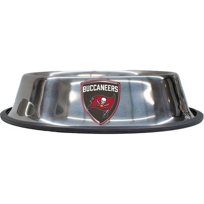 Littlearth Littlearth NFL Everyday Non-Skid Stainless Steel Dog & Cat Bowl, Tampa Bay Buccaneers, Large: 4-cup