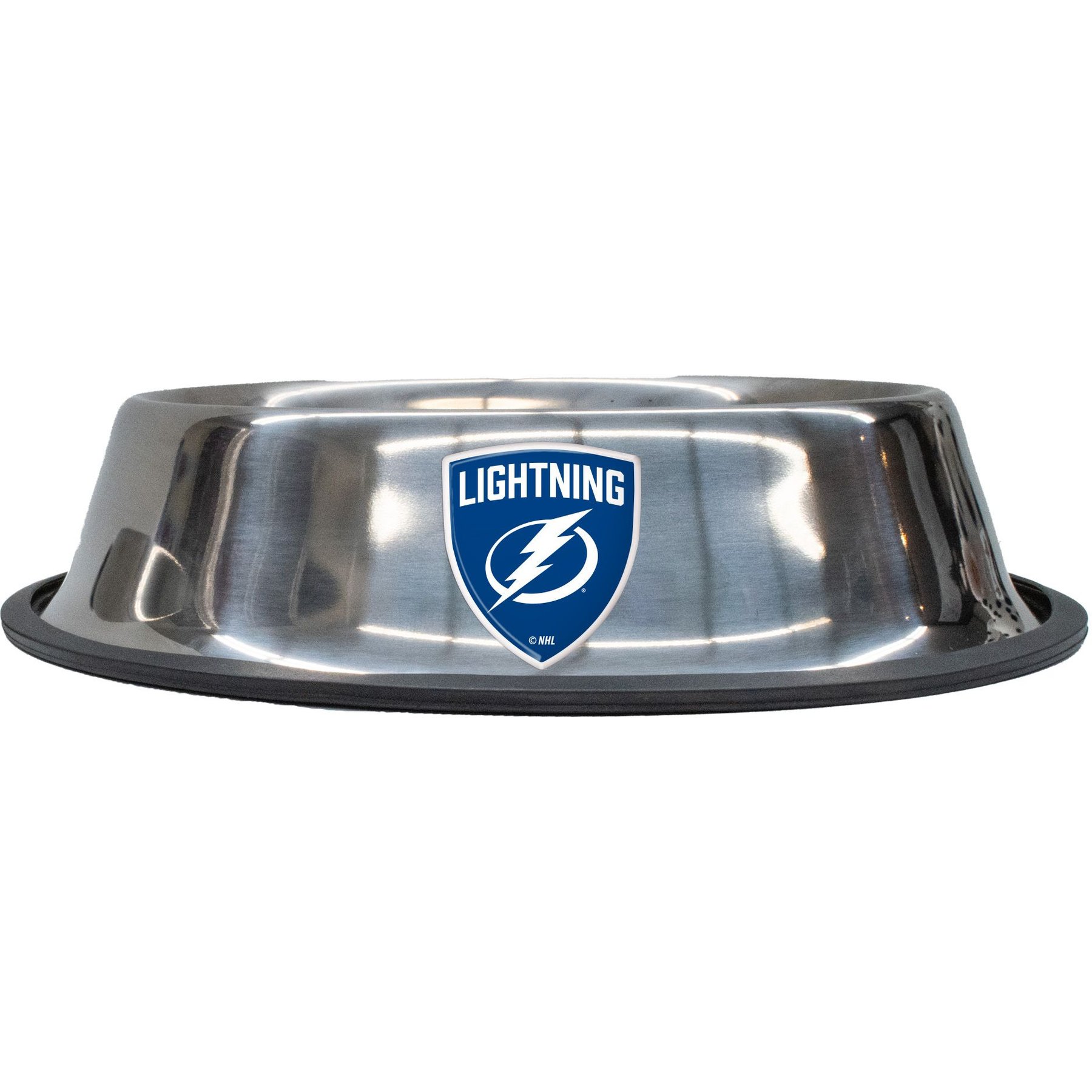 Littlearth NHL Everyday Non-Skid Stainless Steel Dog & Cat Bowl, Tampa Bay Lightning, Large: 4-cup