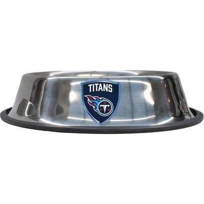 Littlearth Littlearth NFL Everyday Non-Skid Stainless Steel Dog & Cat Bowl, Tennessee Titans, Small: 1-cup