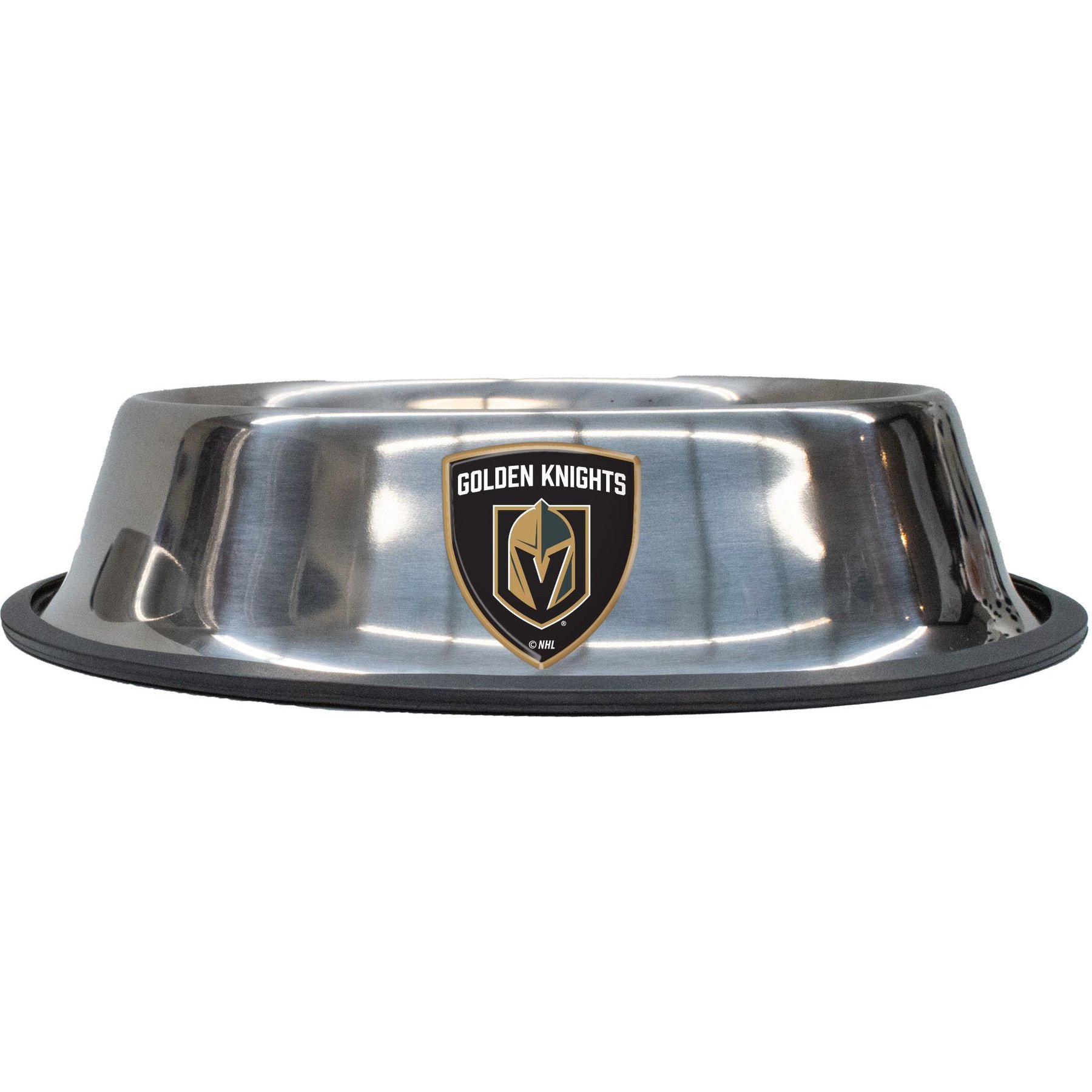 Littlearth NHL Everyday Non-Skid Stainless Steel Dog & Cat Bowl, Vegas Golden Knights, Small: 1-cup